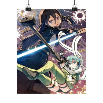 Sword Art Online Asuka and Sinon Custom Silky Poster Satin Art Print Wall Home Decor