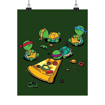 Teenage Mutant Ninja Turtles Pizza Time Custom Silky Poster Satin Art Print Wall Home Decor