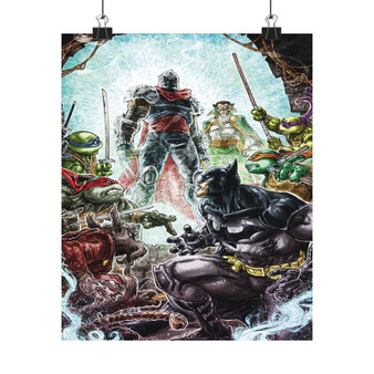 Teenage Mutant Ninja Turtles With Batman Art Custom Silky Poster Satin Art Print Wall Home Decor