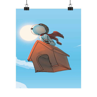 The Peanuts Snoopy Flying Custom Silky Poster Satin Art Print Wall Home Decor