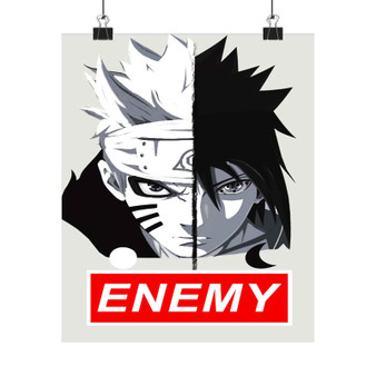 Uzumaki and Sasuke Face Custom Silky Poster Satin Art Print Wall Home Decor