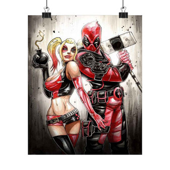 Wade Harley Deadpool Harley Quinn Custom Silky Poster Satin Art Print Wall Home Decor