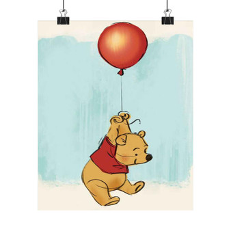 Winnie The Pooh With Ballon Disney Custom Silky Poster Satin Art Print Wall Home Decor