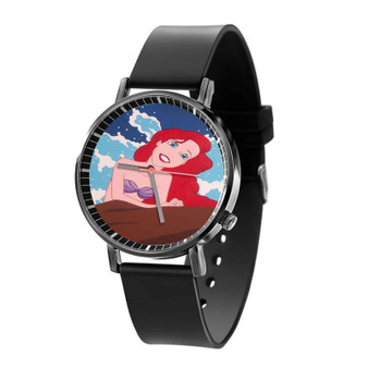 Ariel The Little Mermaid Disney Arts Custom Quartz Watch Black Plastic With Gift Box