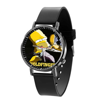 Bart Simpsons D Oldfinger Custom Quartz Watch Black Plastic With Gift Box