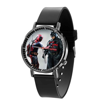 Batman and Deadpool Custom Quartz Watch Black Plastic With Gift Box