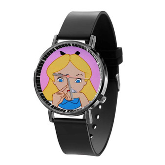 Disney Alice in Wonderland Drugs Custom Quartz Watch Black Plastic With Gift Box