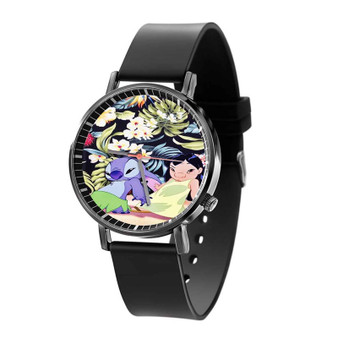 Disney Lilo and Stitch Dancing Custom Quartz Watch Black Plastic With Gift Box