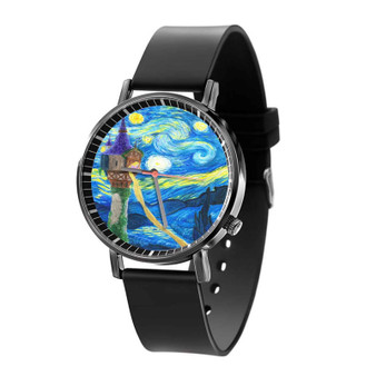 Disney Tanged Starry Night Custom Quartz Watch Black Plastic With Gift Box