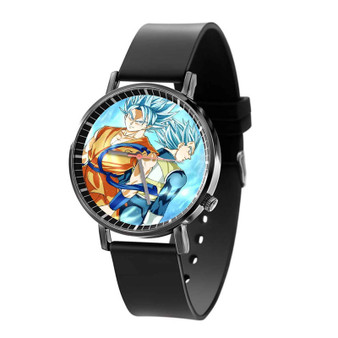 Dragon Ball Super Goku and Vegeta Super Saiyan Blue Custom Quartz Watch Black Plastic With Gift Box