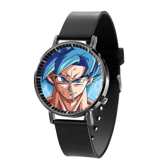 Goku Super Saiyan Blue Dragon Ball Super Custom Quartz Watch Black Plastic With Gift Box