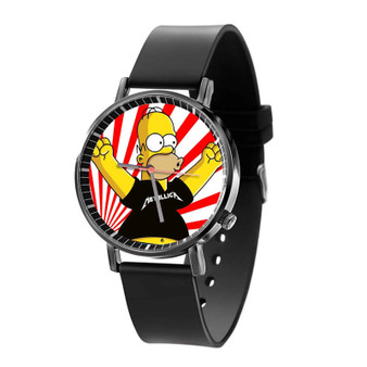 Homer Simpsons Metallica Custom Quartz Watch Black Plastic With Gift Box