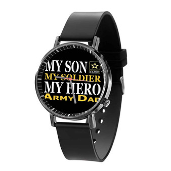 Military Dad My Son Custom Quartz Watch Black Plastic With Gift Box