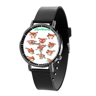 Nick Wilde Face Collage Zootopia Custom Quartz Watch Black Plastic With Gift Box