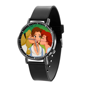 Princess Aurora Ariel and Belle Disney Custom Quartz Watch Black Plastic With Gift Box