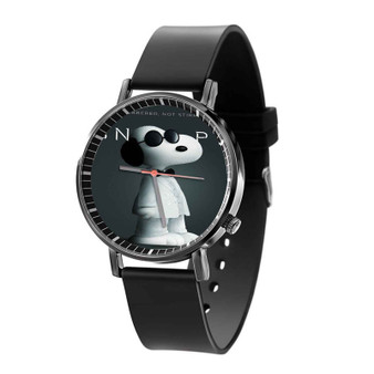 Snoopy Art Custom Quartz Watch Black Plastic With Gift Box