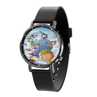 Snoopy The Peanuts Gang With Snowball Custom Quartz Watch Black Plastic With Gift Box