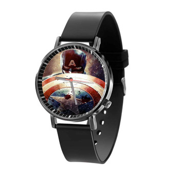 Steve Rogers Captain America Custom Quartz Watch Black Plastic With Gift Box