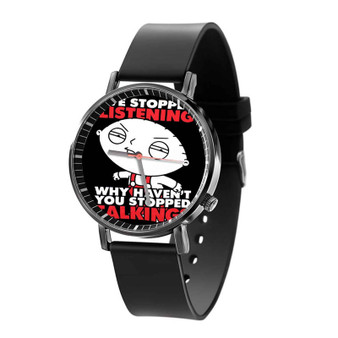 Stewie Family Guy Custom Quartz Watch Black Plastic With Gift Box