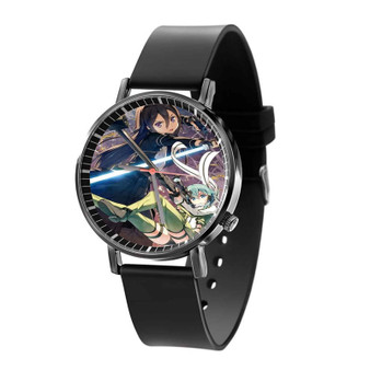 Sword Art Online Asuka and Sinon Custom Quartz Watch Black Plastic With Gift Box