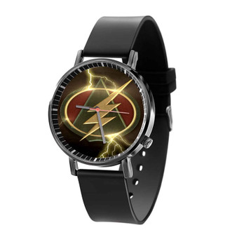 The Flash and Arrow Logo Custom Quartz Watch Black Plastic With Gift Box