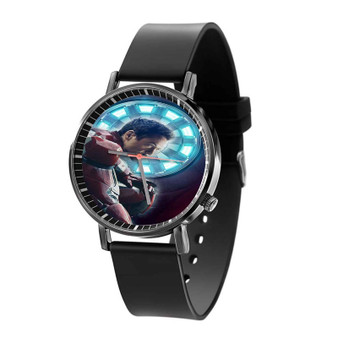 Tony Stark Iron Man Marvel Custom Quartz Watch Black Plastic With Gift Box