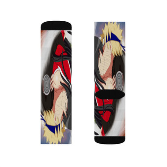 Ahri and Uzumaki Naruto Kiss Custom Socks Sublimation White Polyester Unisex Regular Fit