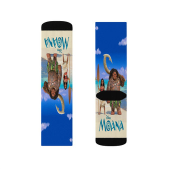 Disney Moana Custom Socks Sublimation White Polyester Unisex Regular Fit