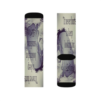 Eeyore Winnie The Pooh Quotes Custom Socks Sublimation White Polyester Unisex Regular Fit