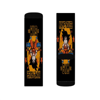 Goku Kame House Gym Custom Socks Sublimation White Polyester Unisex Regular Fit