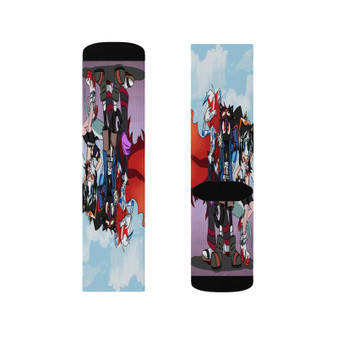 Gurren Lagann Anime Custom Socks Sublimation White Polyester Unisex Regular Fit