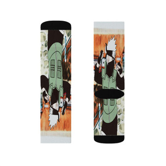 Kakashi Hatake Naruto Shippuden Cartoon Custom Socks Sublimation White Polyester Unisex Regular Fit