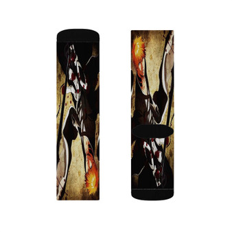 Kurosaki Ichigo Bleach Art Custom Socks Sublimation White Polyester Unisex Regular Fit