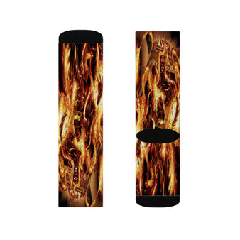 Molten Man Marvel Villains Custom Socks Sublimation White Polyester Unisex Regular Fit