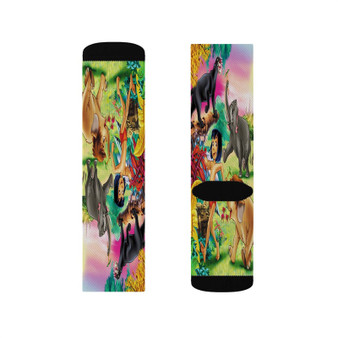 Mowgli and His Friends Custom Socks Sublimation White Polyester Unisex Regular Fit