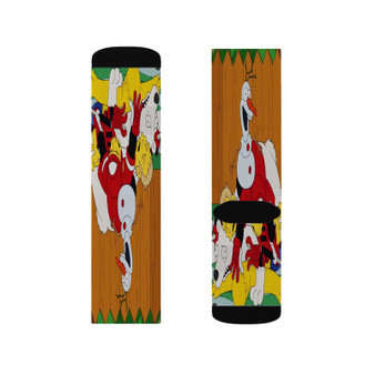 Olaf The Simpsons Custom Socks Sublimation White Polyester Unisex Regular Fit