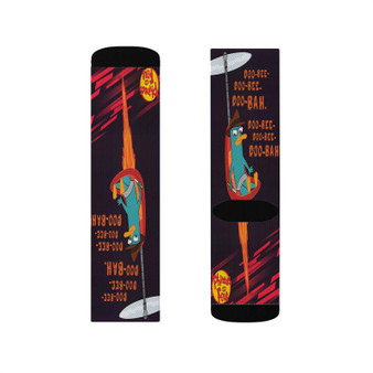 Phineas and Ferb Art Product Custom Socks Sublimation White Polyester Unisex Regular Fit