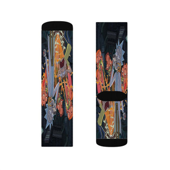 Rick and Morty Arts Custom Socks Sublimation White Polyester Unisex Regular Fit