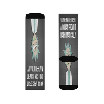 Rick and Morty Quotes Custom Socks Sublimation White Polyester Unisex Regular Fit