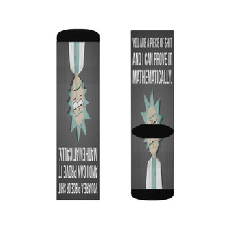 Rick Quotes Rick and Morty Custom Socks Sublimation White Polyester Unisex Regular Fit