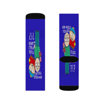 South Park Suck Balls Custom Socks Sublimation White Polyester Unisex Regular Fit