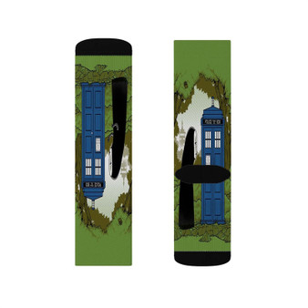 Spirited Away No Face Police Box Custom Socks Sublimation White Polyester Unisex Regular Fit