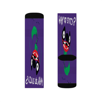 Stitch Joker Batman Custom Socks Sublimation White Polyester Unisex Regular Fit