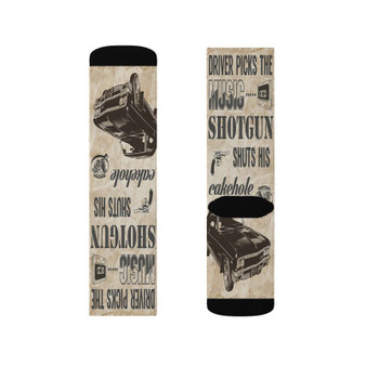 Supernatural Impala Custom Socks Sublimation White Polyester Unisex Regular Fit