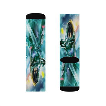 Sword Art Online Kirito Custom Socks Sublimation White Polyester Unisex Regular Fit