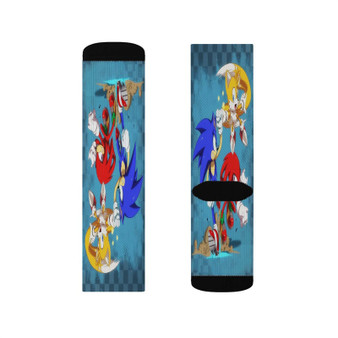 Team Sonic The Hedgehog Custom Socks Sublimation White Polyester Unisex Regular Fit