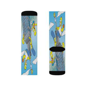 The City of New York vs Homer Simpson Custom Socks Sublimation White Polyester Unisex Regular Fit