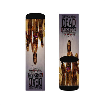 The Walking Dead Michonne Custom Socks Sublimation White Polyester Unisex Regular Fit