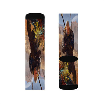 The Witcher 3 Wild Hunt Custom Socks Sublimation White Polyester Unisex Regular Fit