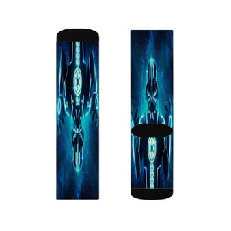 Tron Darth Vader Custom Socks Sublimation White Polyester Unisex Regular Fit